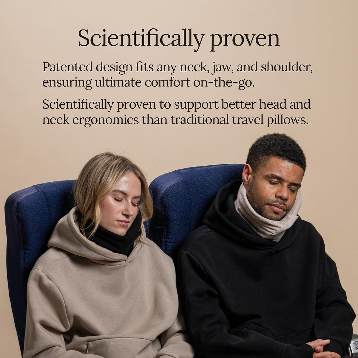 Travel Pillow Original 2.0 – Scientifically Proven Super Soft Travel Pillow with Premium Head & Neck Support – for Airplane Travel – Machine Washable – Lightweight & Compact – Jet Black