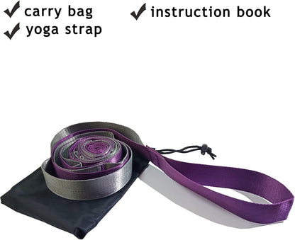 Yoga Straps Stretching Strap with 12 Loops Workout Poster, Straps for Stretching Physical Therapy Equipment Long Stretch Out Bands for Exercise, Pilates and Gymnastics for Women Men