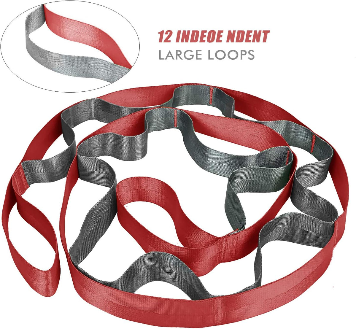 Yoga Straps Stretching Strap with 12 Loops Workout Poster, Straps for Stretching Physical Therapy Equipment Long Stretch Out Bands for Exercise, Pilates and Gymnastics for Women Men