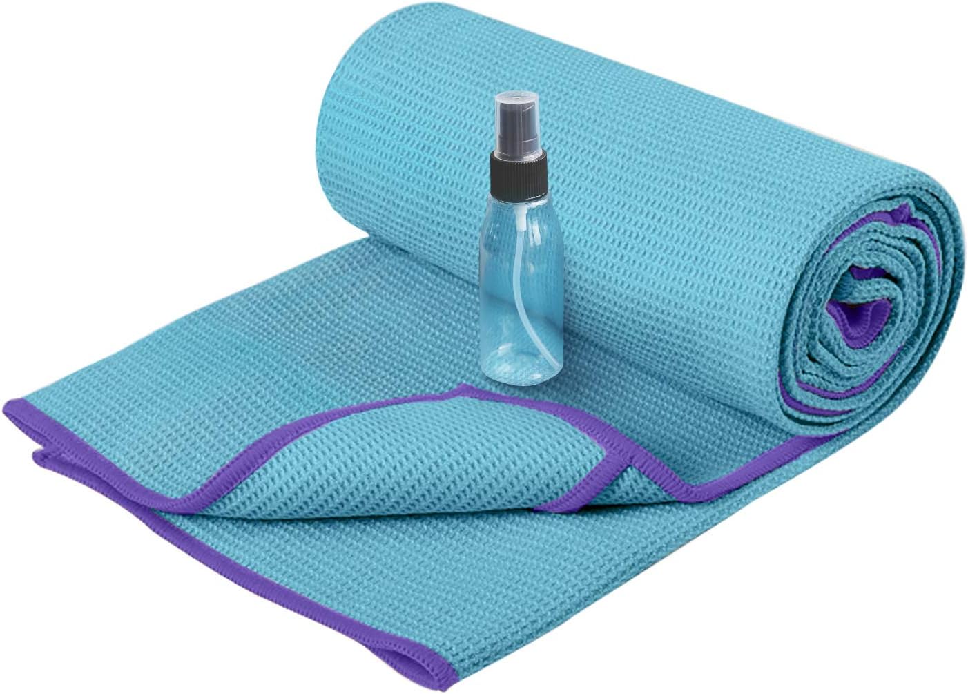 Hot Yoga Towel Non Slip, Microfiber Non Slip Yoga Mat Towel, Exclusive Corner Pockets Design, Dual-Grip, Sweat Absorbent, Perfect for Hot Yoga, Bikram, Pilates and Yoga Mats