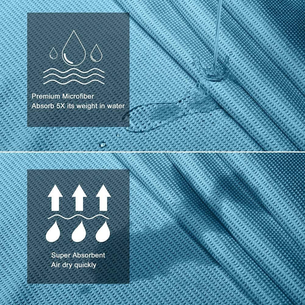 Hot Yoga Towel Non Slip, Microfiber Non Slip Yoga Mat Towel, Exclusive Corner Pockets Design, Dual-Grip, Sweat Absorbent, Perfect for Hot Yoga, Bikram, Pilates and Yoga Mats