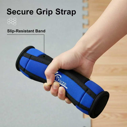 Soft Hand Weight Set with Non-Slip Strap-Multiple Weights (1/2/3/4/5LBS) Dumbbells for Men Women Walking, Running, Cardio, Yoga, Pilates, Physical Therapy