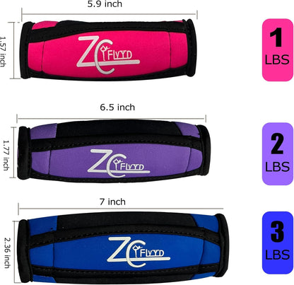 Soft Hand Weight Set with Non-Slip Strap-Multiple Weights (1/2/3/4/5LBS) Dumbbells for Men Women Walking, Running, Cardio, Yoga, Pilates, Physical Therapy