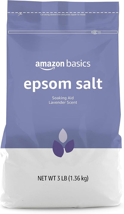 Epsom Salt Soaking Aid, Lavender Scented, Relax & Relief, Resealable, 3 Pound, 1-Pack (Previously Solimo)