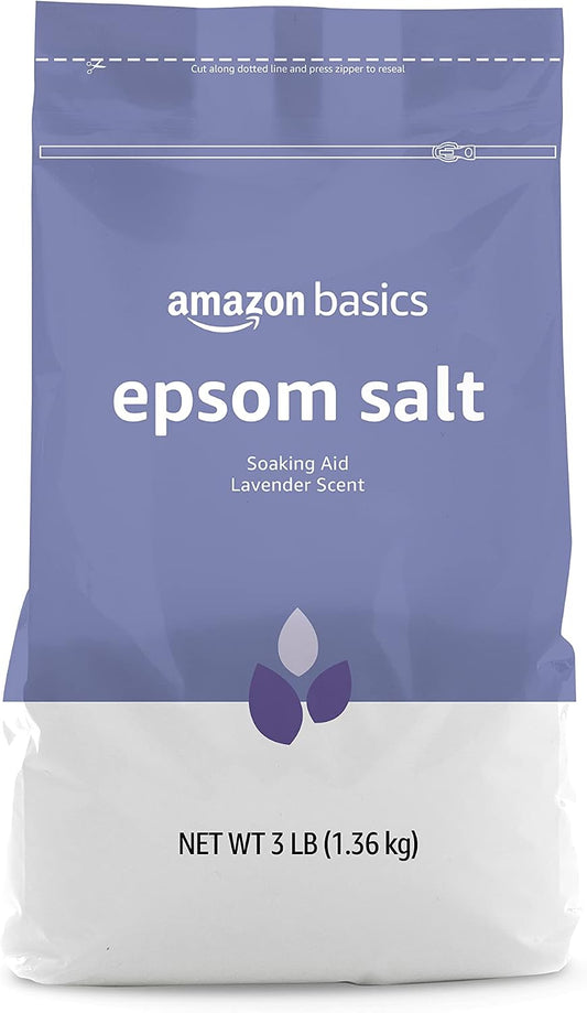 Epsom Salt Soaking Aid, Lavender Scented, Relax & Relief, Resealable, 3 Pound, 1-Pack (Previously Solimo)