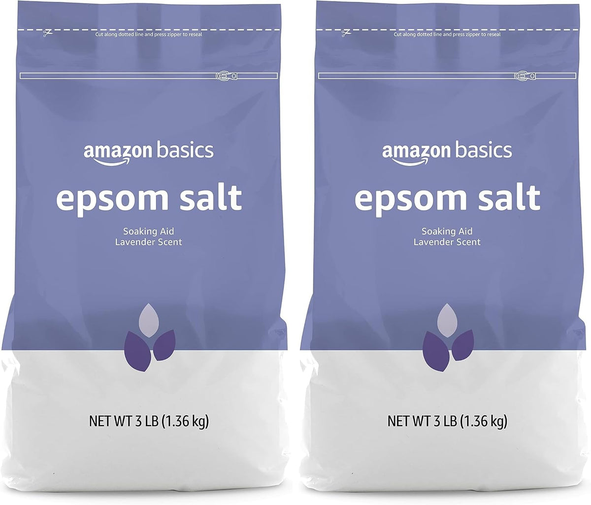 Epsom Salt Soaking Aid, Lavender Scented, Relax & Relief, Resealable, 3 Pound, 1-Pack (Previously Solimo)