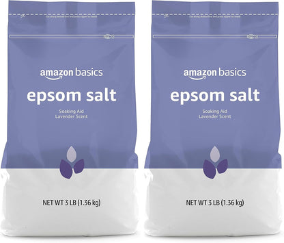 Epsom Salt Soaking Aid, Lavender Scented, Relax & Relief, Resealable, 3 Pound, 1-Pack (Previously Solimo)