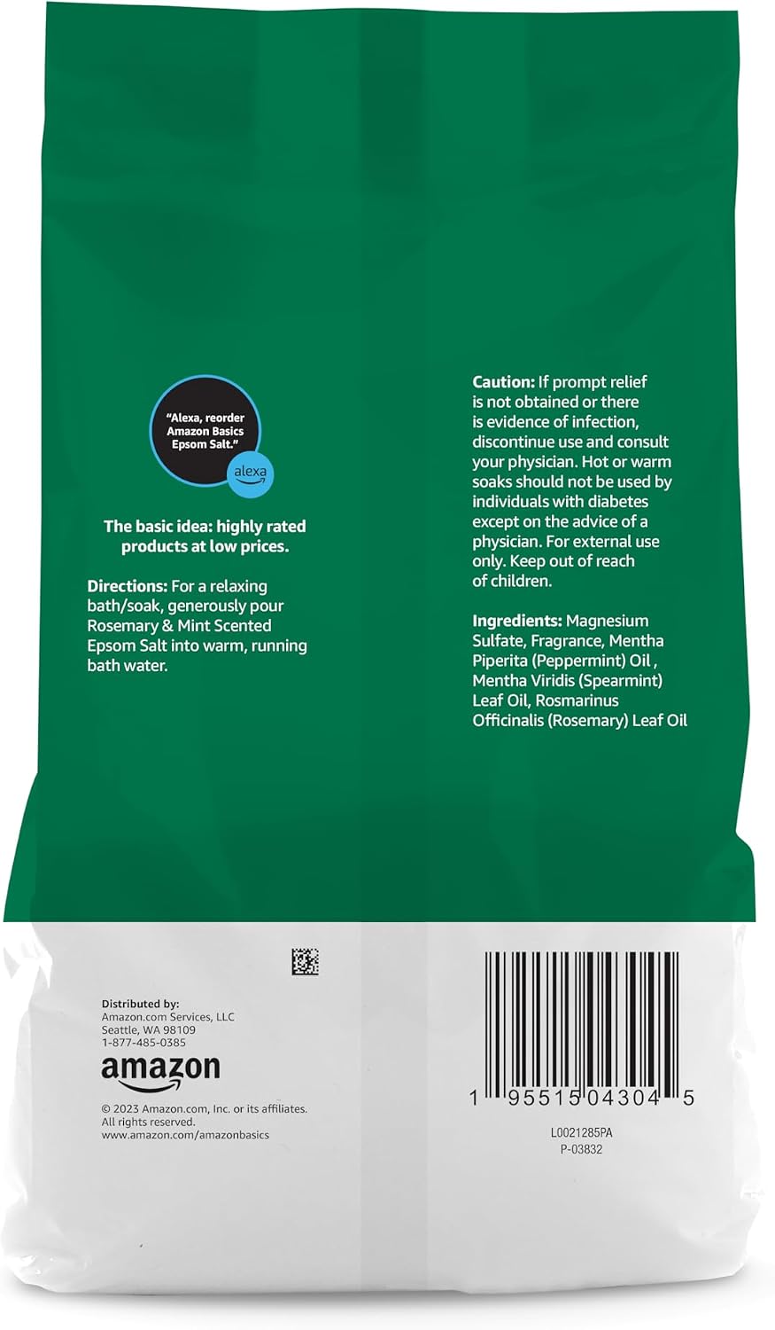 Epsom Salt Soaking Aid, Lavender Scented, Relax & Relief, Resealable, 3 Pound, 1-Pack (Previously Solimo)