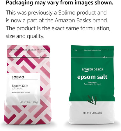 Epsom Salt Soaking Aid, Lavender Scented, Relax & Relief, Resealable, 3 Pound, 1-Pack (Previously Solimo)