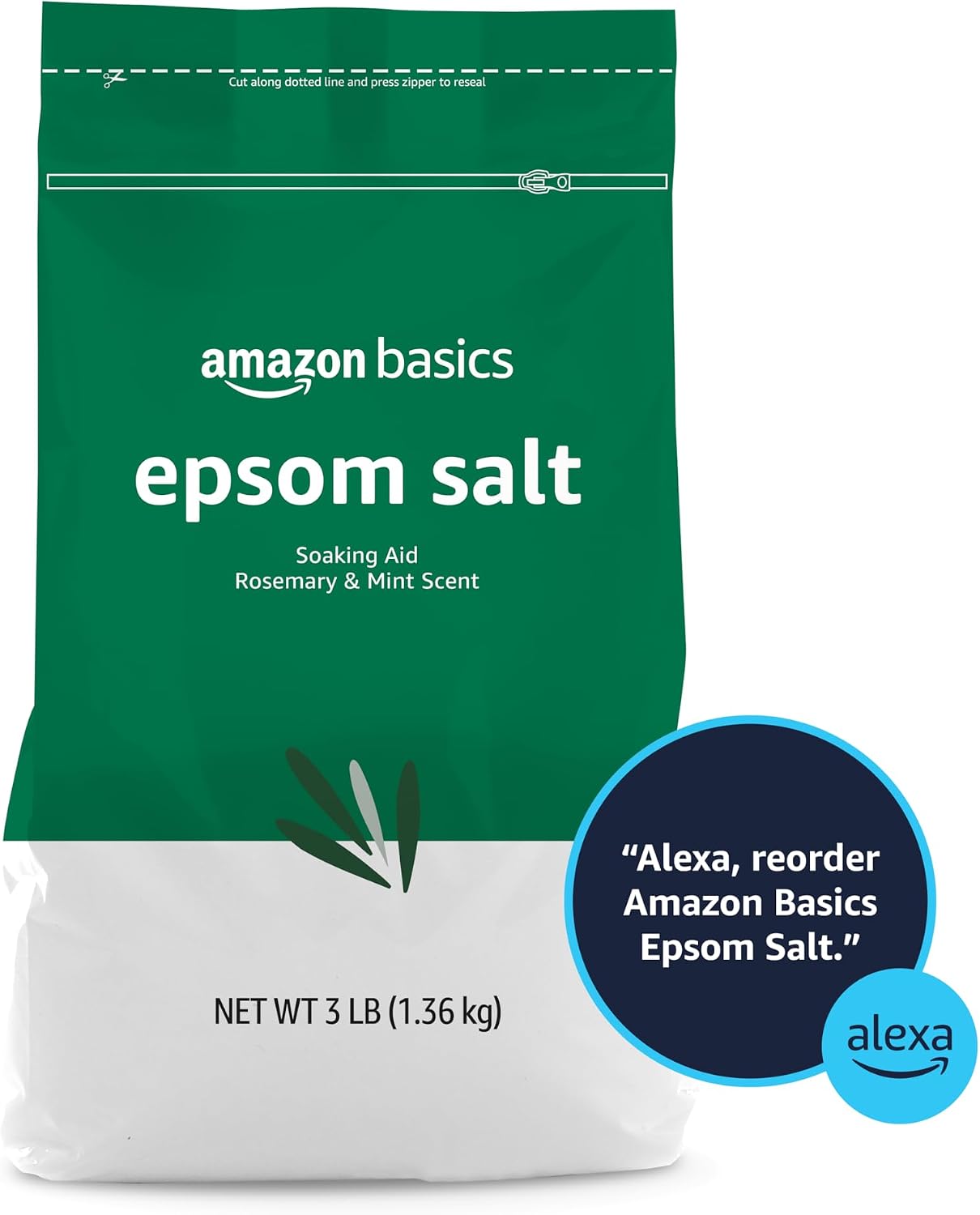 Epsom Salt Soaking Aid, Lavender Scented, Relax & Relief, Resealable, 3 Pound, 1-Pack (Previously Solimo)