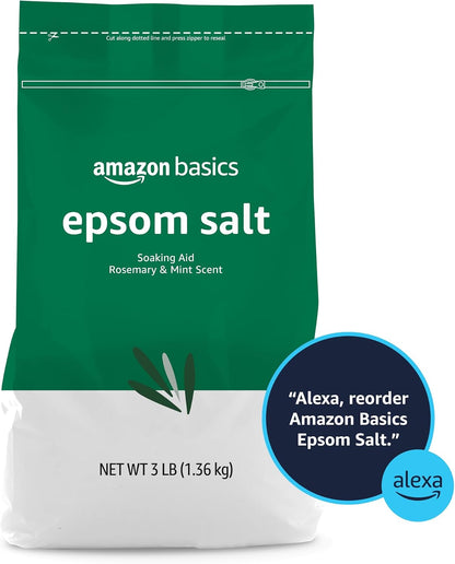 Epsom Salt Soaking Aid, Lavender Scented, Relax & Relief, Resealable, 3 Pound, 1-Pack (Previously Solimo)