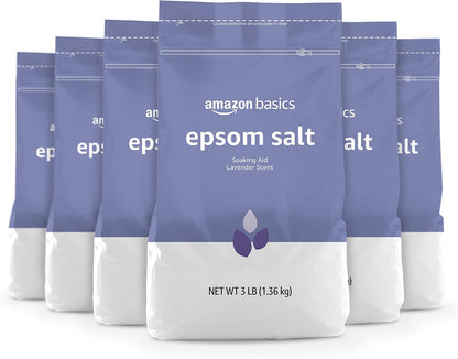 Epsom Salt Soaking Aid, Lavender Scented, Relax & Relief, Resealable, 3 Pound, 1-Pack (Previously Solimo)