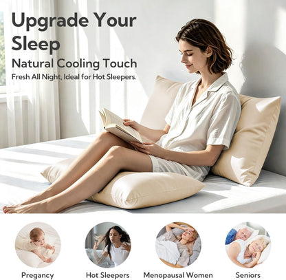 King Pillowcase Set of 2, Cooling & Breathable, Dark Grey, 20"x36"