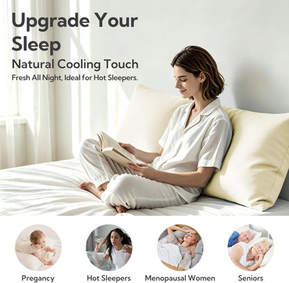 King Pillowcase Set of 2, Cooling & Breathable, Dark Grey, 20"x36"