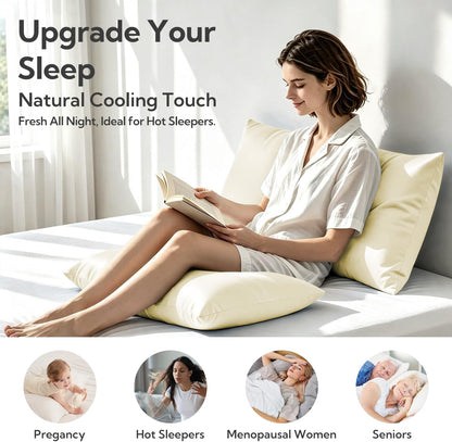 King Pillowcase Set of 2, Cooling & Breathable, Dark Grey, 20"x36"