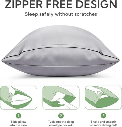 King Pillowcase Set of 2, Cooling & Breathable, Dark Grey, 20"x36"