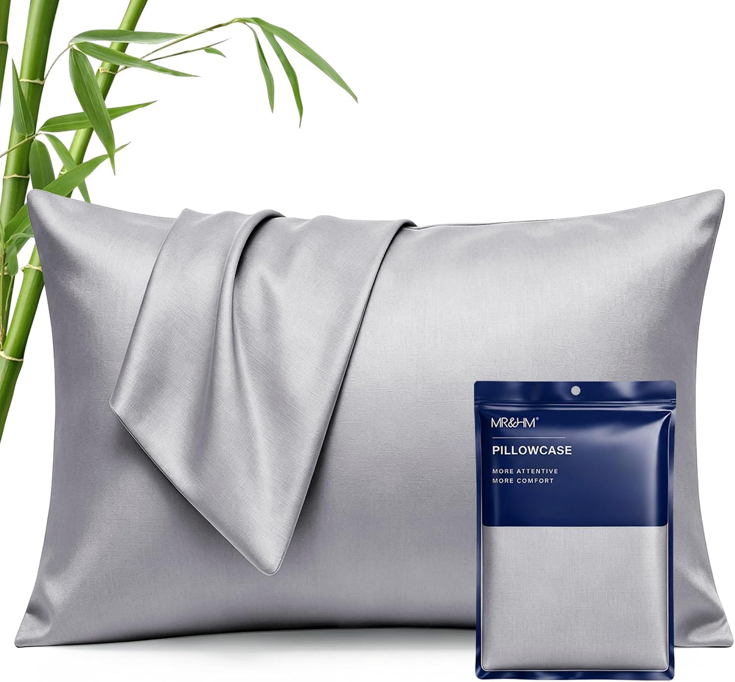 King Pillowcase Set of 2, Cooling & Breathable, Dark Grey, 20"x36"