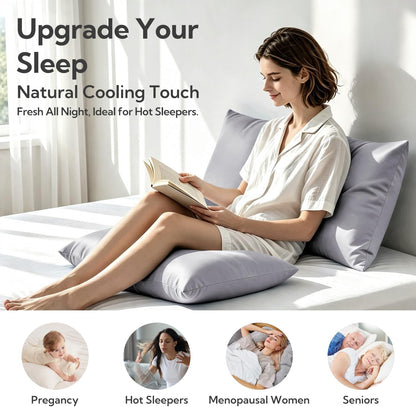 King Pillowcase Set of 2, Cooling & Breathable, Dark Grey, 20"x36"