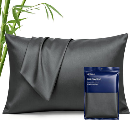 King Pillowcase Set of 2, Cooling & Breathable, Dark Grey, 20"x36"