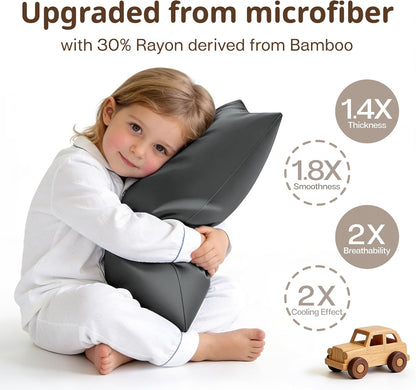 King Pillowcase Set of 2, Cooling & Breathable, Dark Grey, 20"x36"