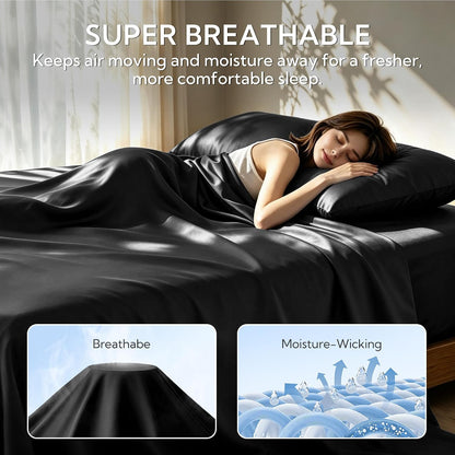 King Pillowcase Set of 2, Cooling & Breathable, Dark Grey, 20"x36"