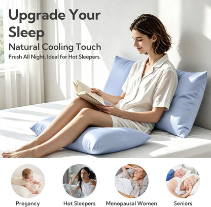 King Pillowcase Set of 2, Cooling & Breathable, Dark Grey, 20"x36"