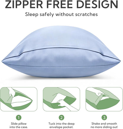 King Pillowcase Set of 2, Cooling & Breathable, Dark Grey, 20"x36"