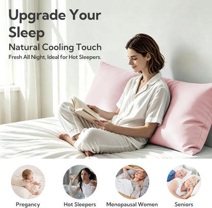 King Pillowcase Set of 2, Cooling & Breathable, Dark Grey, 20"x36"