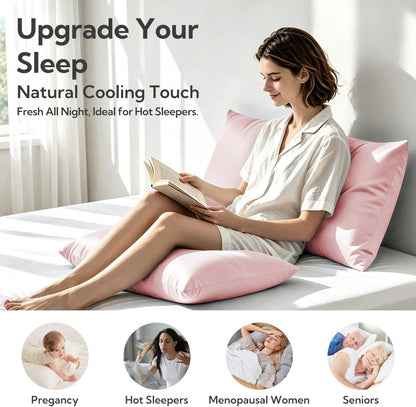 King Pillowcase Set of 2, Cooling & Breathable, Dark Grey, 20"x36"