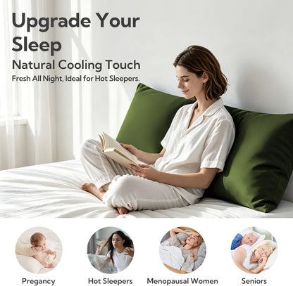 King Pillowcase Set of 2, Cooling & Breathable, Dark Grey, 20"x36"
