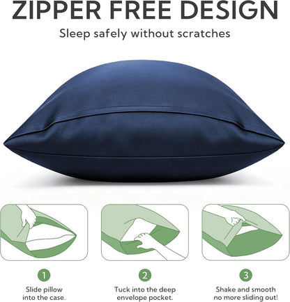 King Pillowcase Set of 2, Cooling & Breathable, Dark Grey, 20"x36"