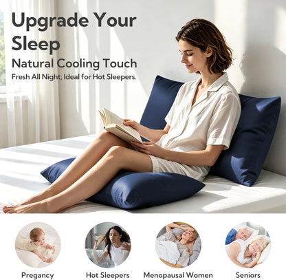 King Pillowcase Set of 2, Cooling & Breathable, Dark Grey, 20"x36"