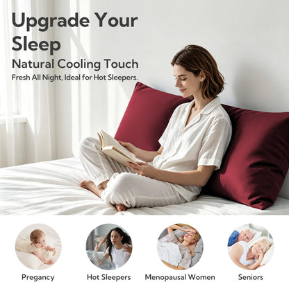 King Pillowcase Set of 2, Cooling & Breathable, Dark Grey, 20"x36"