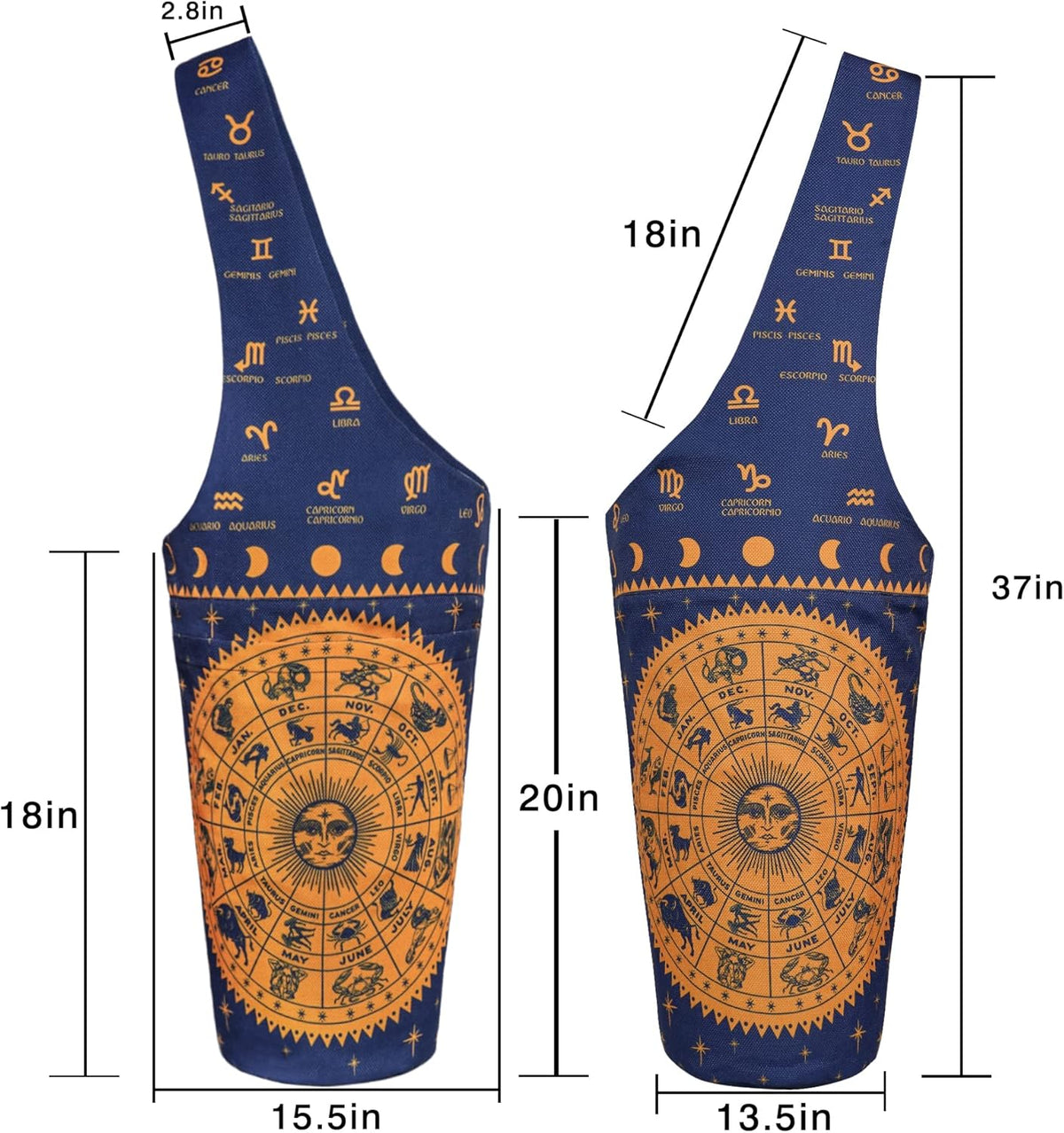 Yoga Mat Bag - Long Tote with Pockets - Holds More Yoga Accessories - Yoga Bag Fit Most Size Mats - Yoga Mat Carrier