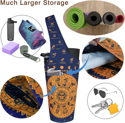 Yoga Mat Bag - Long Tote with Pockets - Holds More Yoga Accessories - Yoga Bag Fit Most Size Mats - Yoga Mat Carrier