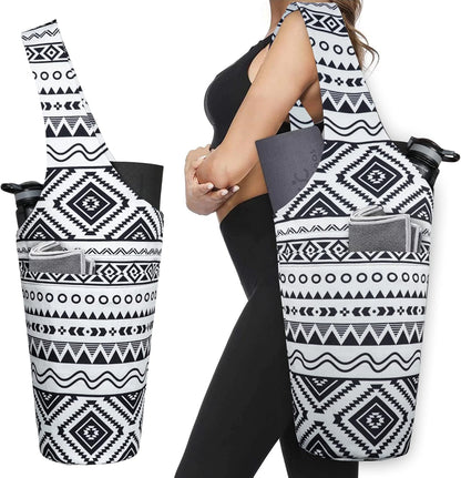 Yoga Mat Bag - Long Tote with Pockets - Holds More Yoga Accessories - Yoga Bag Fit Most Size Mats - Yoga Mat Carrier