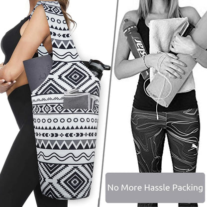Yoga Mat Bag - Long Tote with Pockets - Holds More Yoga Accessories - Yoga Bag Fit Most Size Mats - Yoga Mat Carrier