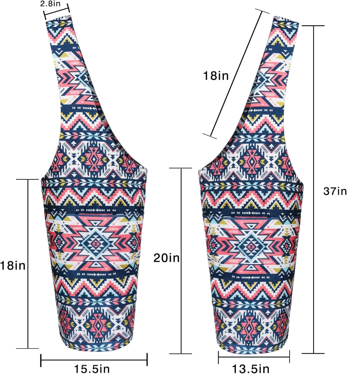Yoga Mat Bag - Long Tote with Pockets - Holds More Yoga Accessories - Yoga Bag Fit Most Size Mats - Yoga Mat Carrier