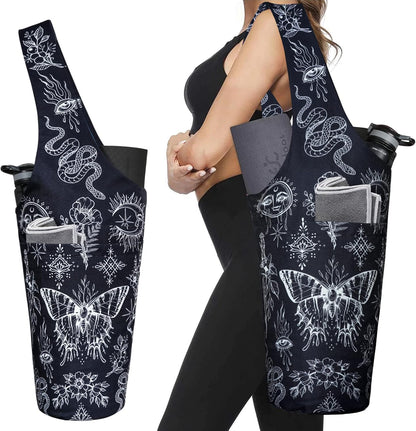 Yoga Mat Bag - Long Tote with Pockets - Holds More Yoga Accessories - Yoga Bag Fit Most Size Mats - Yoga Mat Carrier