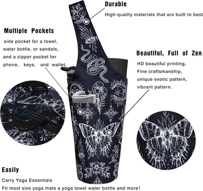 Yoga Mat Bag - Long Tote with Pockets - Holds More Yoga Accessories - Yoga Bag Fit Most Size Mats - Yoga Mat Carrier