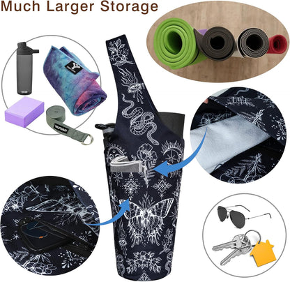 Yoga Mat Bag - Long Tote with Pockets - Holds More Yoga Accessories - Yoga Bag Fit Most Size Mats - Yoga Mat Carrier
