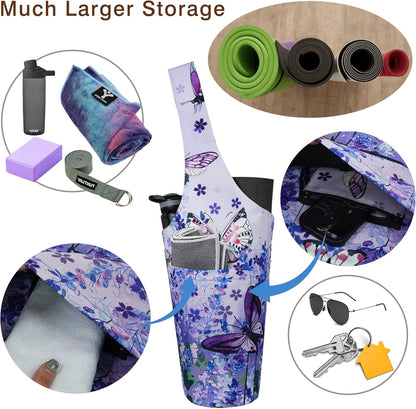 Yoga Mat Bag - Long Tote with Pockets - Holds More Yoga Accessories - Yoga Bag Fit Most Size Mats - Yoga Mat Carrier