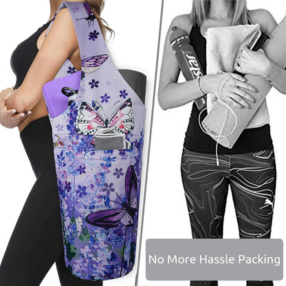 Yoga Mat Bag - Long Tote with Pockets - Holds More Yoga Accessories - Yoga Bag Fit Most Size Mats - Yoga Mat Carrier