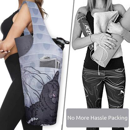 Yoga Mat Bag - Long Tote with Pockets - Holds More Yoga Accessories - Yoga Bag Fit Most Size Mats - Yoga Mat Carrier