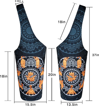 Yoga Mat Bag - Long Tote with Pockets - Holds More Yoga Accessories - Yoga Bag Fit Most Size Mats - Yoga Mat Carrier