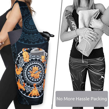 Yoga Mat Bag - Long Tote with Pockets - Holds More Yoga Accessories - Yoga Bag Fit Most Size Mats - Yoga Mat Carrier
