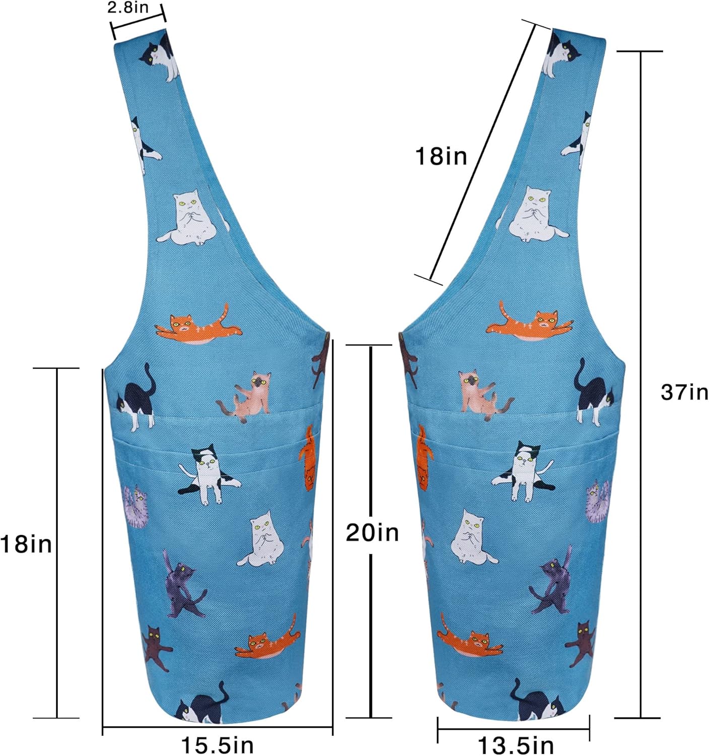 Yoga Mat Bag - Long Tote with Pockets - Holds More Yoga Accessories - Yoga Bag Fit Most Size Mats - Yoga Mat Carrier