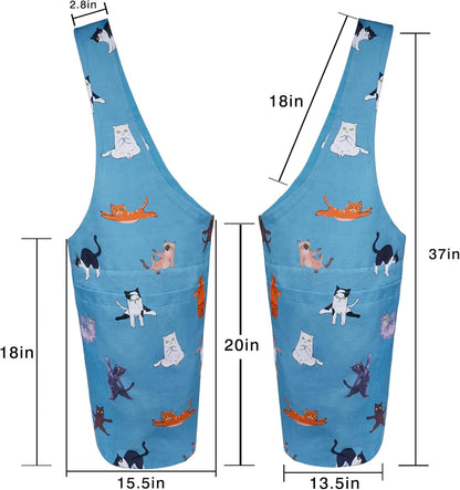 Yoga Mat Bag - Long Tote with Pockets - Holds More Yoga Accessories - Yoga Bag Fit Most Size Mats - Yoga Mat Carrier