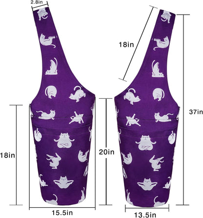 Yoga Mat Bag - Long Tote with Pockets - Holds More Yoga Accessories - Yoga Bag Fit Most Size Mats - Yoga Mat Carrier