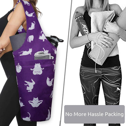 Yoga Mat Bag - Long Tote with Pockets - Holds More Yoga Accessories - Yoga Bag Fit Most Size Mats - Yoga Mat Carrier
